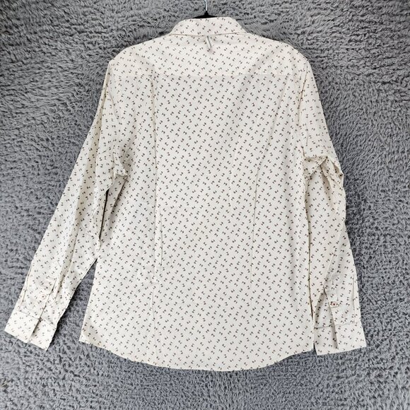 Project Red Mens Large Cream Long Sleeve Button Up *NWT* - Picture 10 of 11